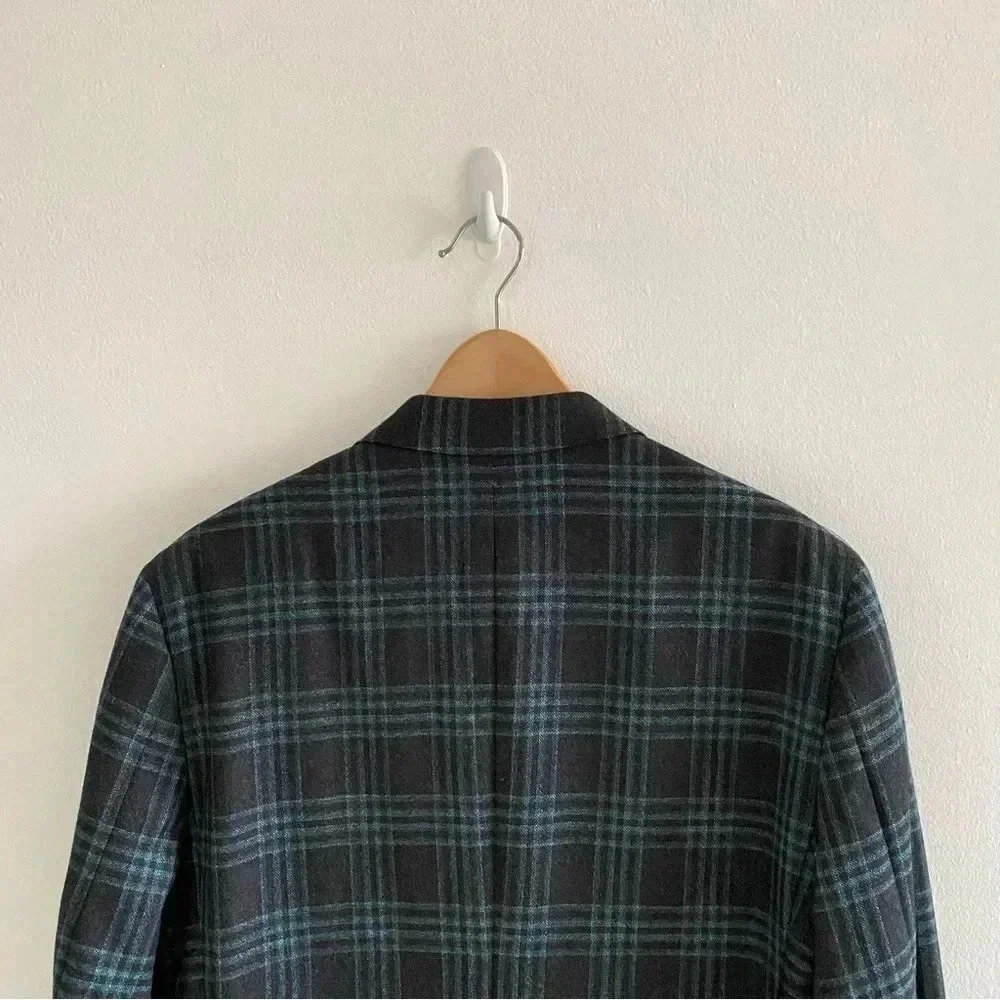 TRUSSINI Wool Chashmere‎ Plaid Blazer Carlo Barbera Sz 50